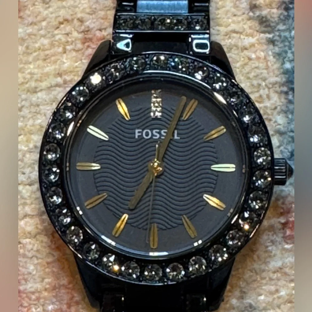 FOSSIL Women’s ES3649 Jesse Crystal Accented Black Stainless Steel Watch - Picture 9 of 9